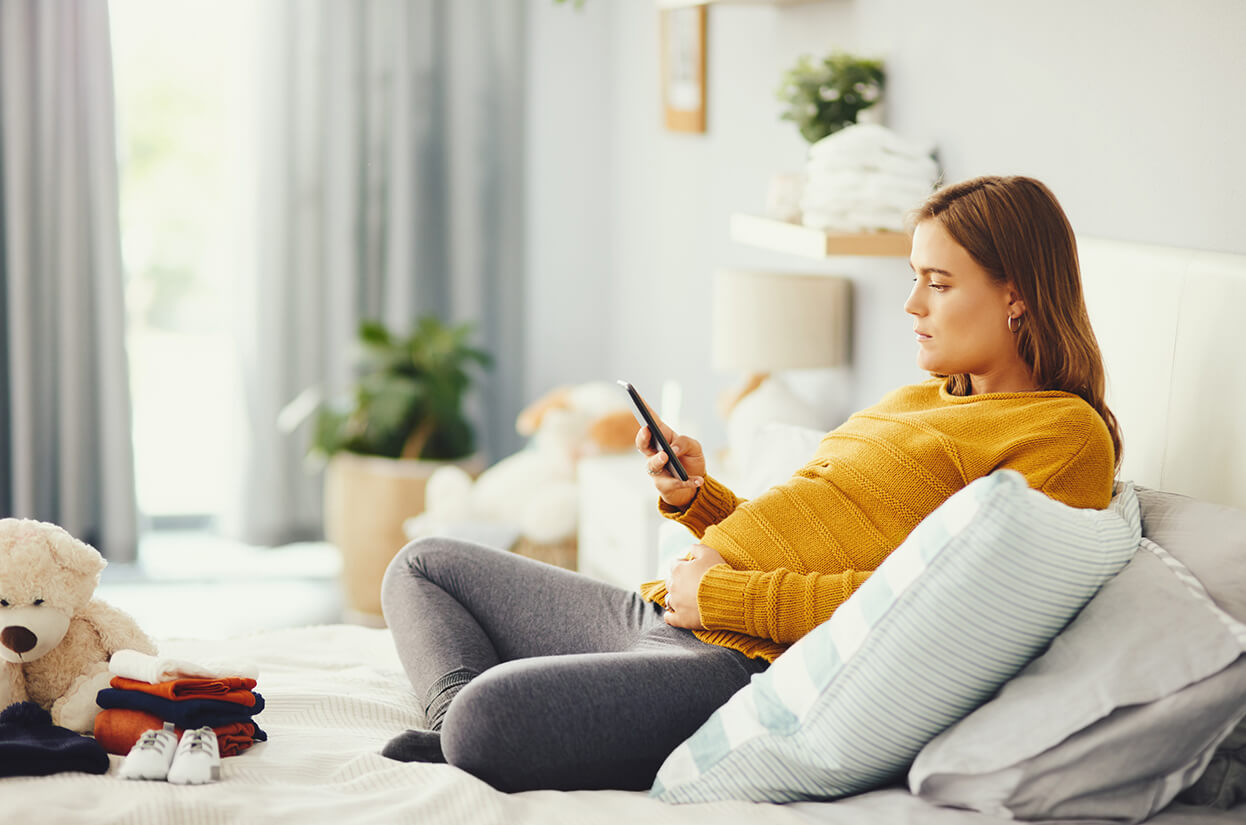 A pregnant woman relaxing 