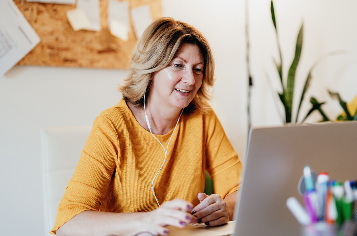 Woman on a webinar