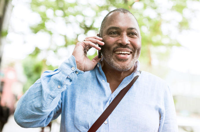 A man talking on a mobile phone 