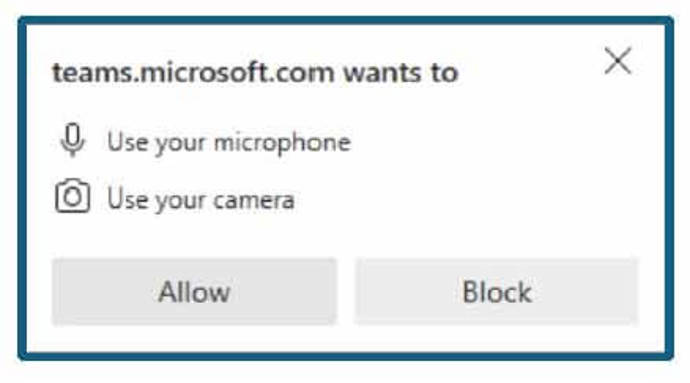 Screen grab showing how to allow to block Microsoft Teams