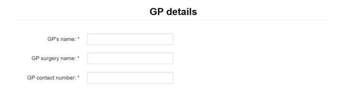 Screen grab from the GoodSAM app showing GP details when referring yourself 
