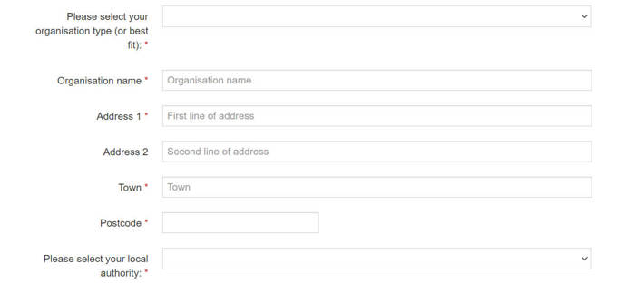 Screen grab from the GoodSAM app showing Organisational Details for referral for someone who needs support  