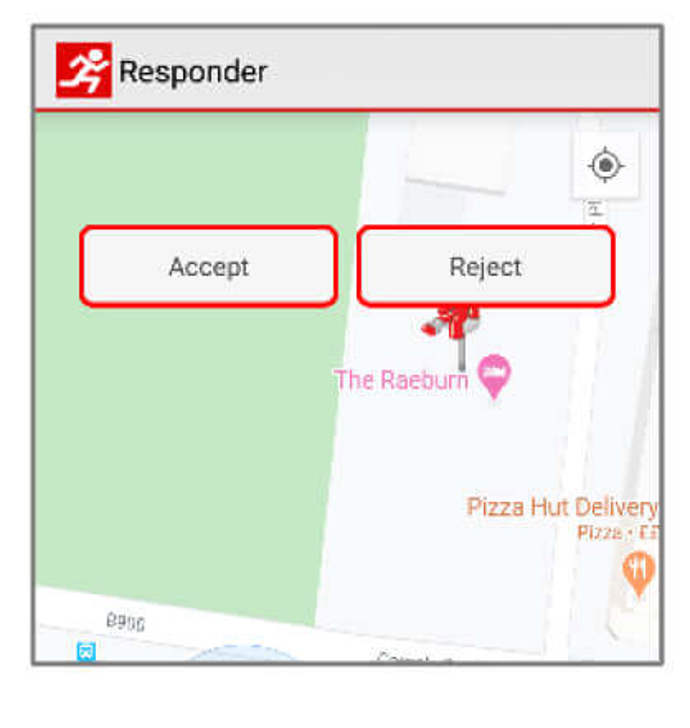 Accept / reject GoodSAM app screen grab 